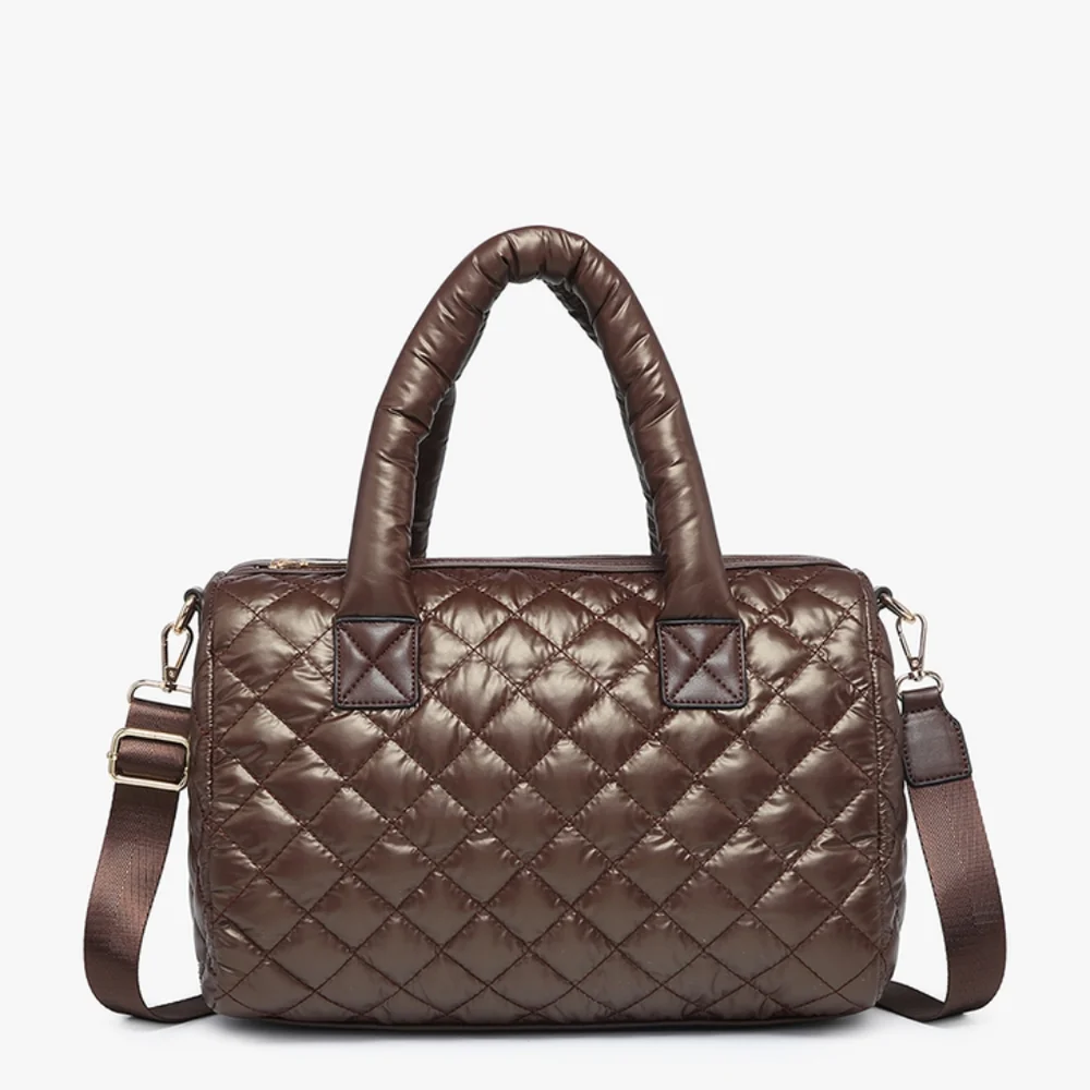 Quilted Nylon Satchel Tote